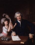 William Hoare, Portrait of Christopher Anstey with his daughter